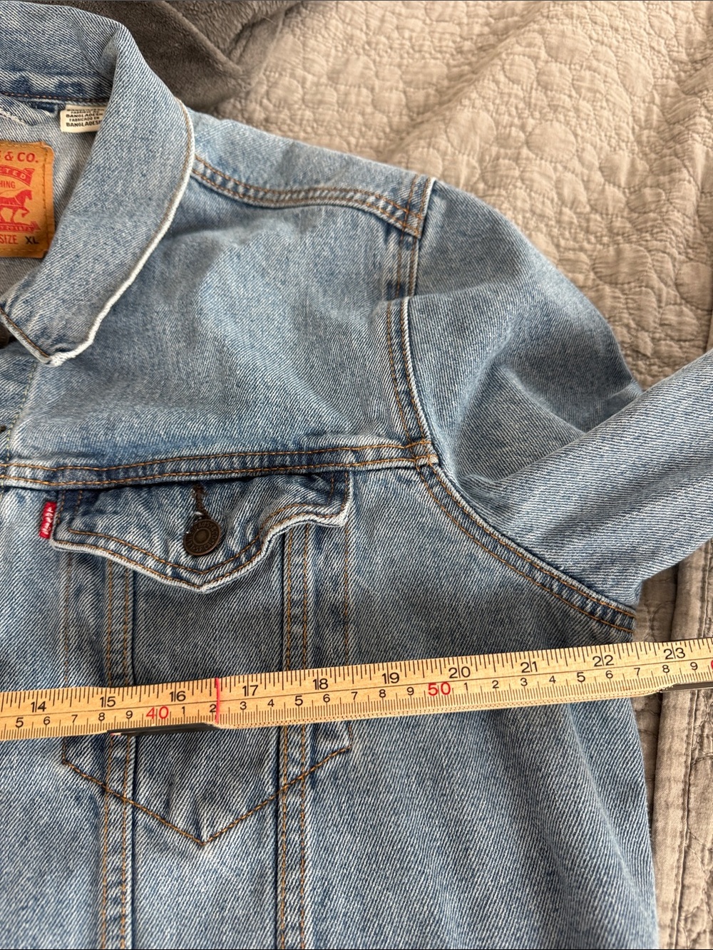 Levi's Men's XL Light Wash Denim Trucker Jean Jacket Classic Button Front - Picture 11 of 13